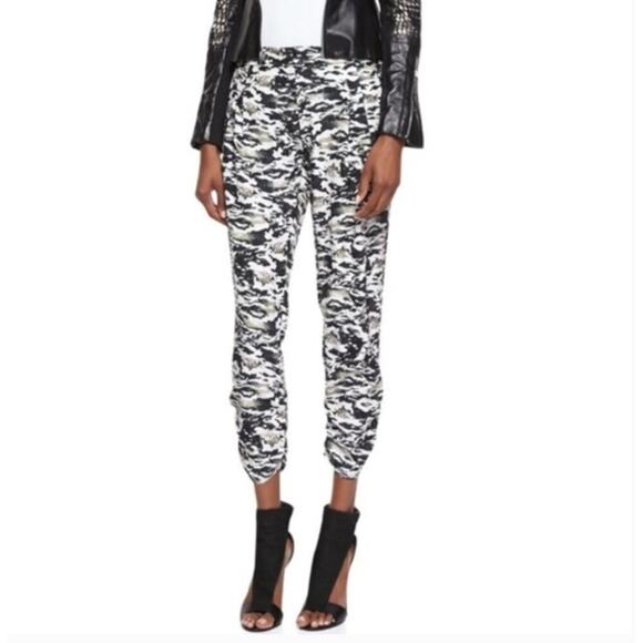 Parker‎ Devlin Camo Print Silk Pants Joggers Size 0 - Picture 1 of 8
